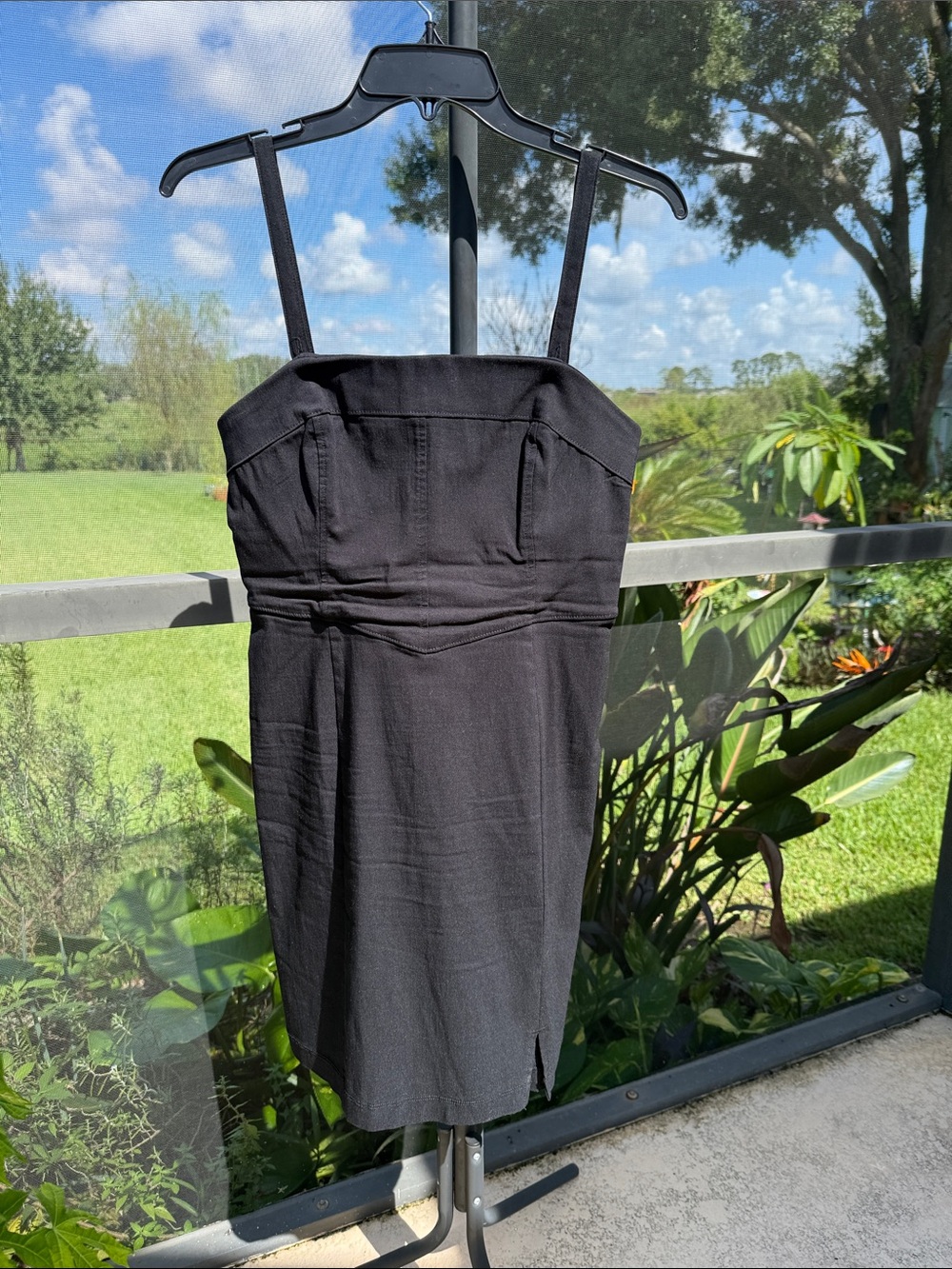 Hollister Black Strapless-Look Mini Dress with Thin Straps